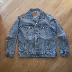 EUC H&M light blue wash boyfriend style jean jacket sz 10 (M)